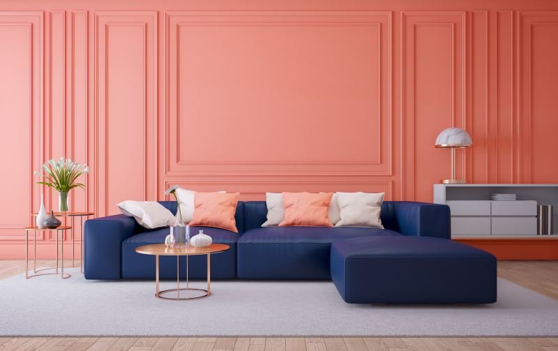 coral decor for living room
